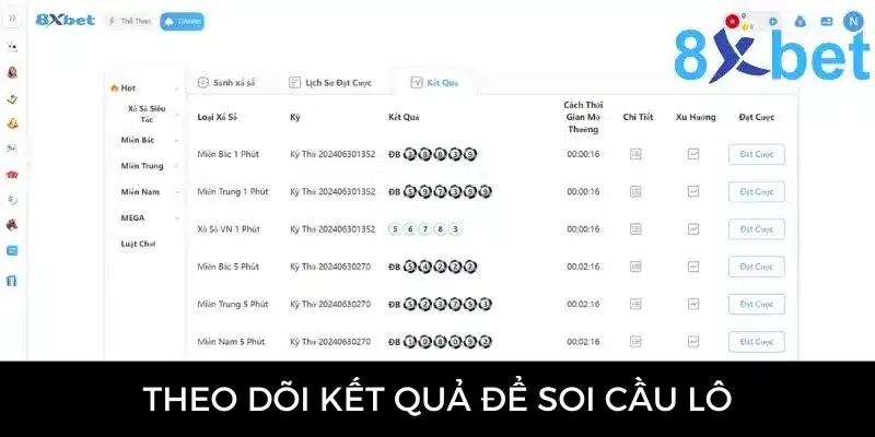 Soi cầu lô chính xác 100 đánh là thắng - Bí quyết đánh đề 2 Theo dõi kết quả xổ số tại 8Xbet để tính công thức chuẩn